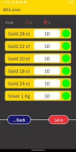 Gold rate display