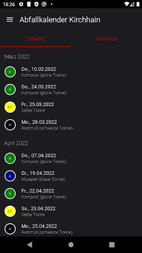 Abfallkalender Kirchhain Screen 2