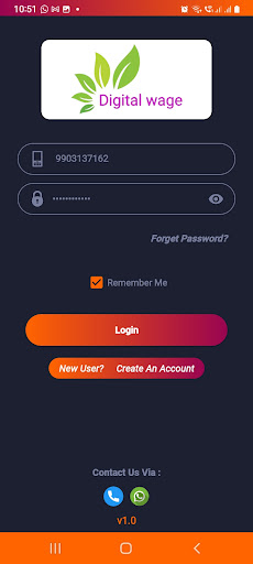Android application Digital Wage screenshort