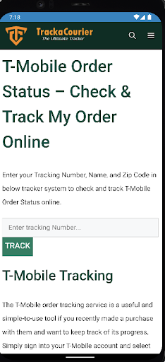 Trackacourier.com - Tracking Screen 2