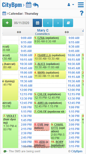 Android application CityBpm Appointment scheduling screenshort