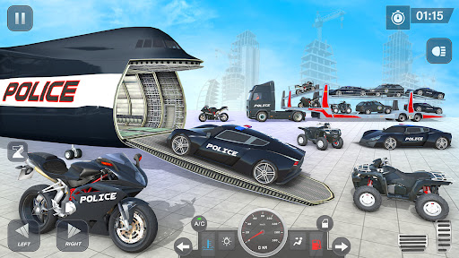 Android application US Police ATV Transport Games screenshort