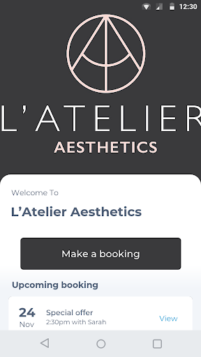 Android application L’Atelier Aesthetics screenshort
