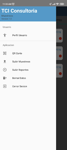 Android application TCI Muestreos screenshort