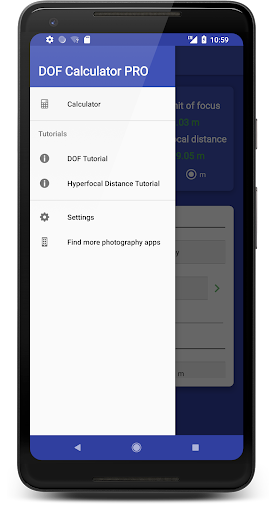 DOF Calculator PRO Screen 2