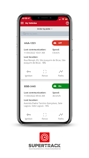 Android application Supertrack screenshort