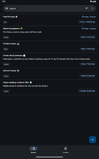 TimeJot - Event timeline log