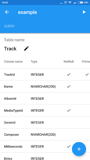 SQLite Manager Screen 3