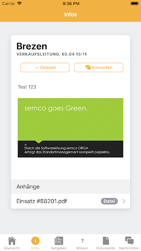 Android application semco ORGA screenshort