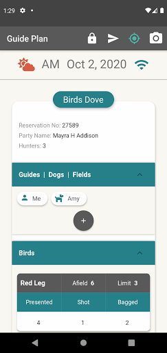 Android application Zenith - Hunt Reporting screenshort