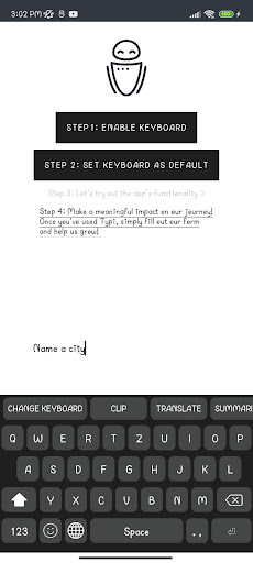 Android application Typi beta screenshort