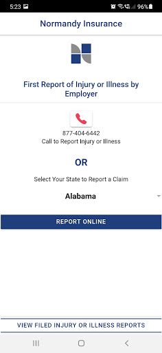 Android application Normandy - Claims Reporting screenshort