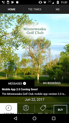 Android application Minnewaska Golf Club Tee Times screenshort