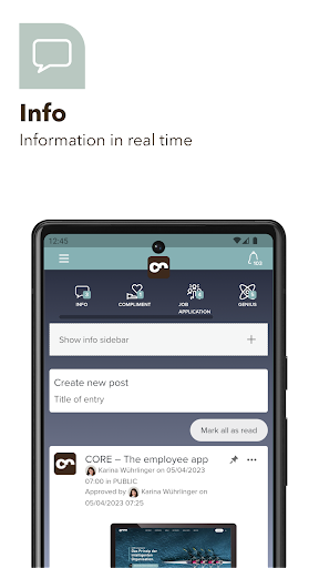 CORE 2.0 app Screen 2