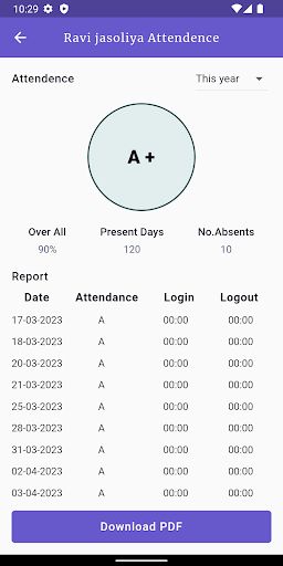 Smart Attendance Parent Screen 2