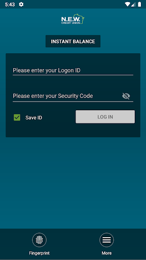 NEW Credit Union Mobile App Screen 2