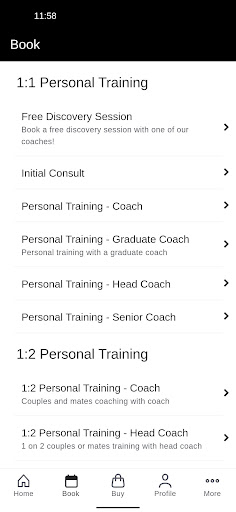 ELITE Health Club Screen 2