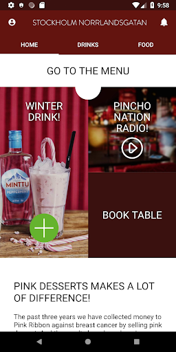 Android application Pinchos screenshort