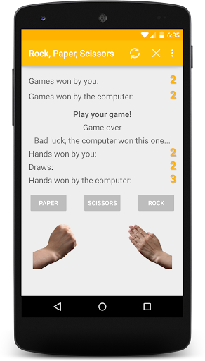 Rock, Paper, Scissors Screen 2