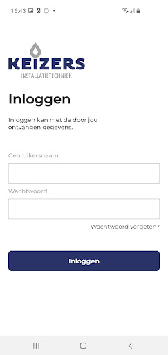 Android application Keizer Installatietechniek screenshort