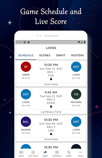 Lions - Football Live Score Screen 2
