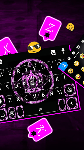 Neon Magic Star Keyboard Backg Screen 3