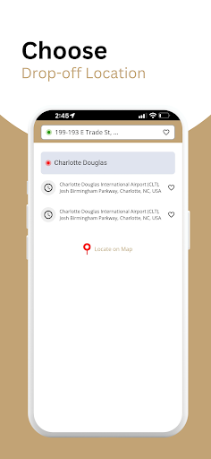 Charlotte Black Car Service Screen 2