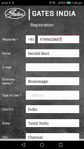 Gates Mobile Catalogue Screen 2