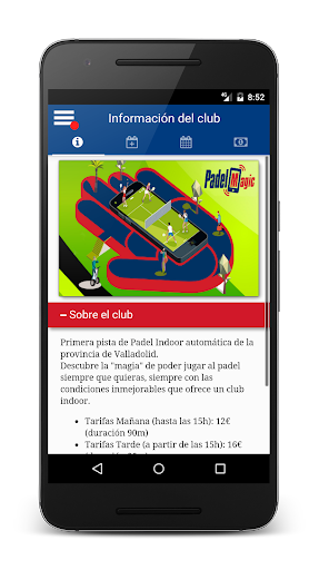 Android application Padel Magic Iscar screenshort