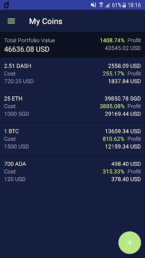 Android application CoinTracker: Crypto Portfolio screenshort