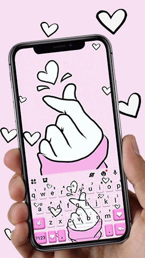 Android application Pink Love Heart Keyboard Theme screenshort