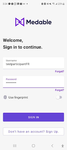 Android application BMS CA116-003 FR screenshort