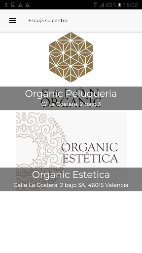 Android application Salón Organic screenshort
