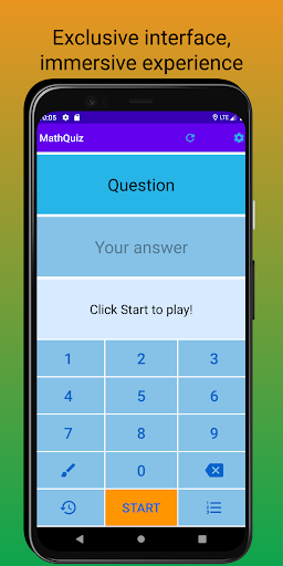 Android application MathQuiz screenshort