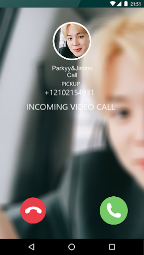Android application Jimin Fake Chat &Video Call screenshort