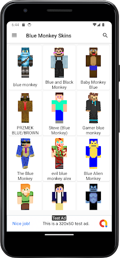 Blue Monkey Skins Screen 2