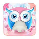 Cute Pink Owl Keyboard icon
