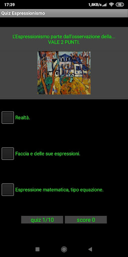 Android application Espressionismo Quiz Arte screenshort