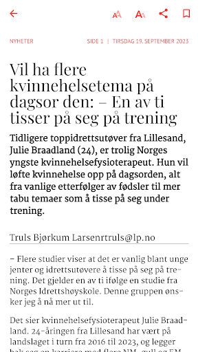 Lillesands-Posten eAvis Screen 2