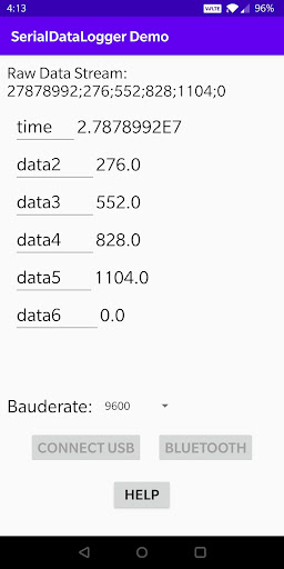 Android application SerialDataLogger Demo screenshort