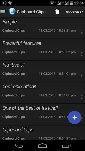 Android application Clipboard Clips screenshort