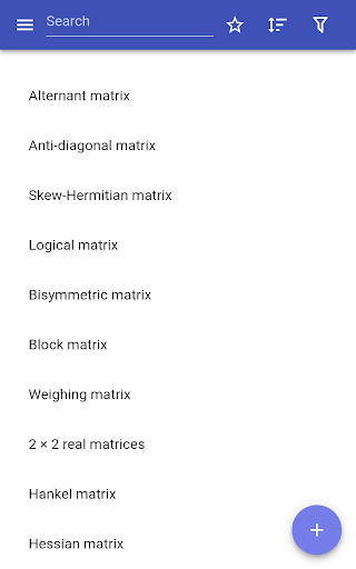 Types of matrices