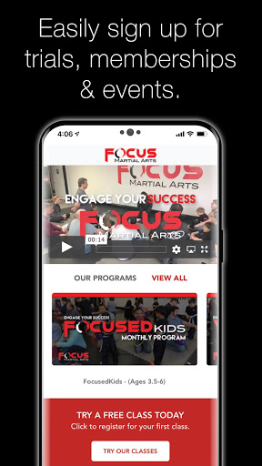 Android application Focus Martial Arts screenshort