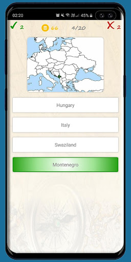 Guess the country by map Screen 3