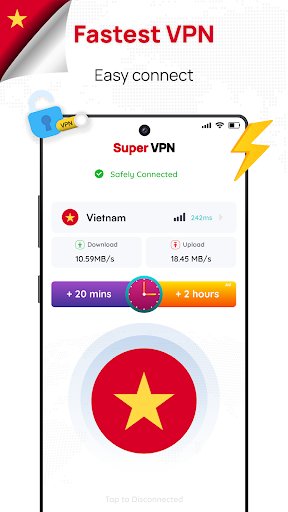 Android application Vietnam VPN: Get Vietnam IP screenshort