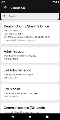 Denton County Sheriff, TX Screen 2