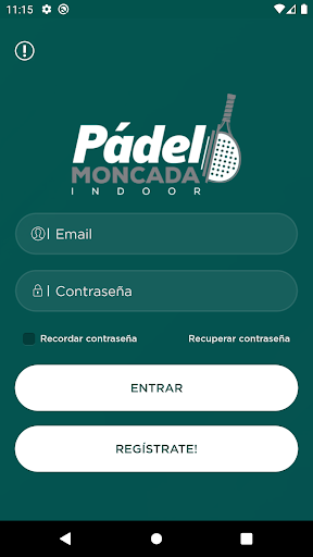 Android application Pádel Moncada Indoor screenshort