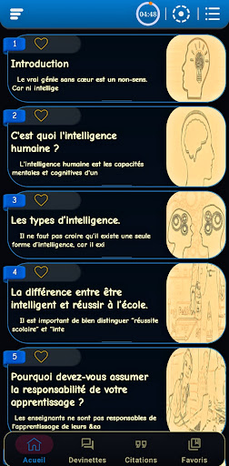 Aperçu de l'application