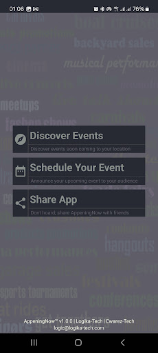 Android application AppeningNow screenshort
