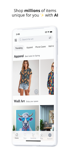 Android application artshop.ai screenshort